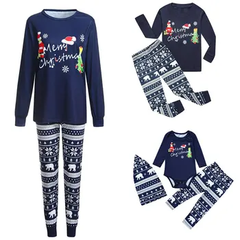 

Family Matching Merry Christmas Pajamas Set Women Casual PJs Sleepwear Nightwear