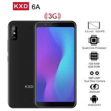 Ken xin da KXD 6A 1 ГБ ОЗУ 8 Гб ПЗУ четырехъядерный Android 8,1 мобильный телефон 5,5 ''ips 2500 мАч 5MP+ 2MP разблокировка лица 3g WCDMA смартфон