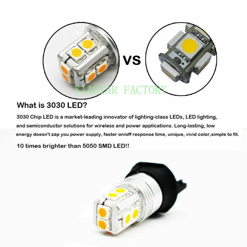 2 шт. Янтарный Желтый Canbus 10-SMD PW24W PWY24W светодиодный лампы для Audi A3 A4 A5 Q3 VW MK7 Golf CC Ford Fusion передние указатели поворота