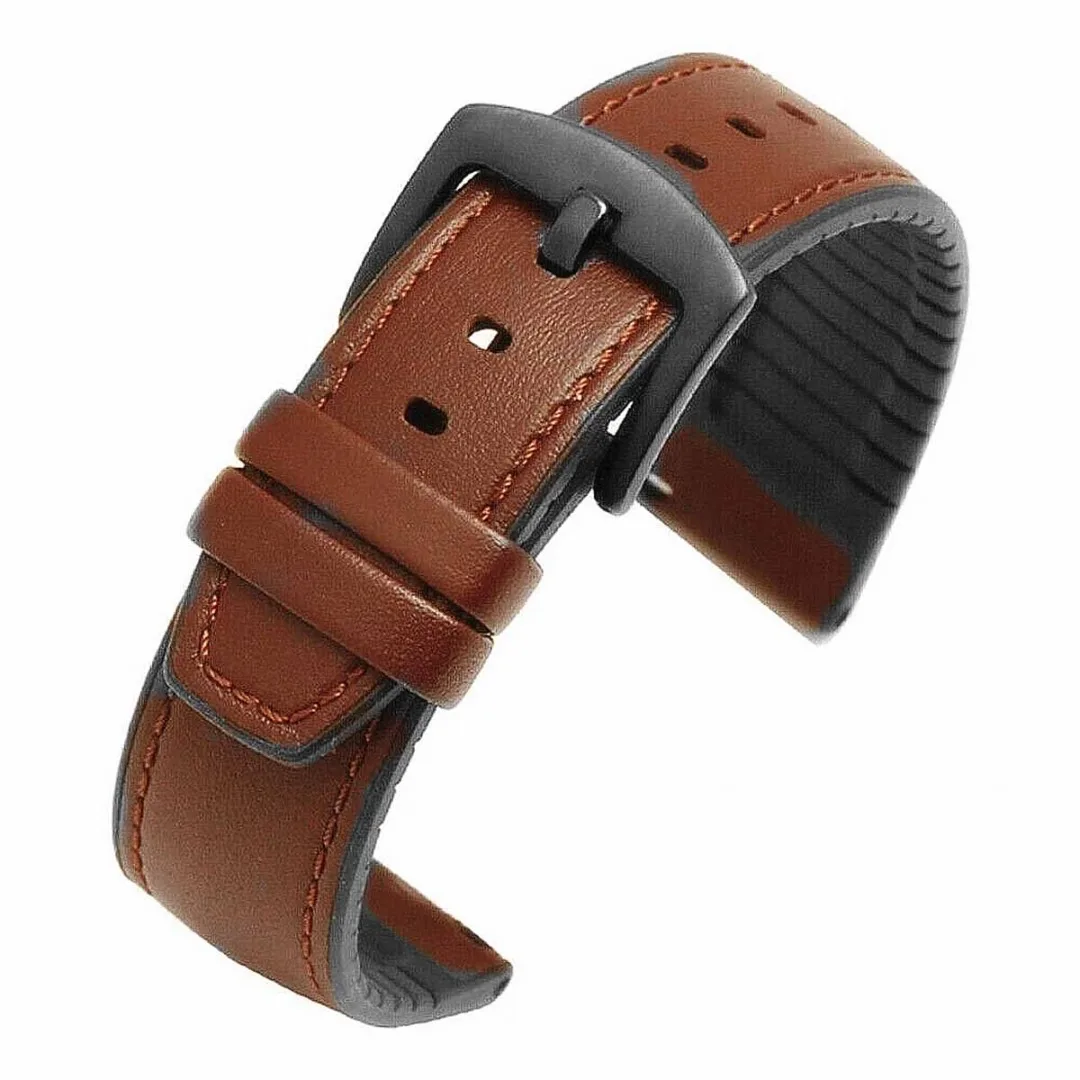 22mm Silicone Leather Sport Watch Band Strap For Huawei Watch 2 Pro / Samsung Galaxy Watch Replacement Band Watch Accessories