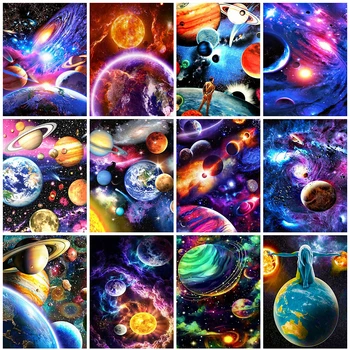

Evershine Diamond Painting Full Square Universe Scenery Diamond Embroidery Planet Cross Stitch Rhinestones Mosaic Crafts Kit