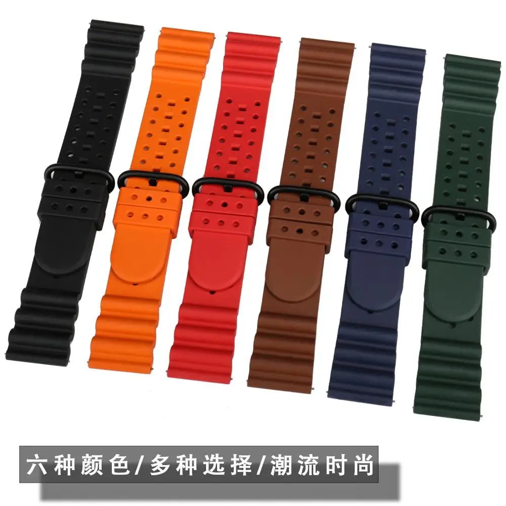 Vibrant Orange Sport Watch Strap - Quick Release Rubber Band Bracelet