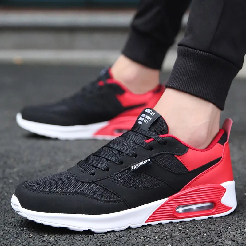 black red Comemore/мужские кроссовки; летние мужские кроссовки для бега; Мужская обувь; спортивная обувь для взрослых; Meskie Basket Homme; коллекция года; chaussure homme - Цвет: black red