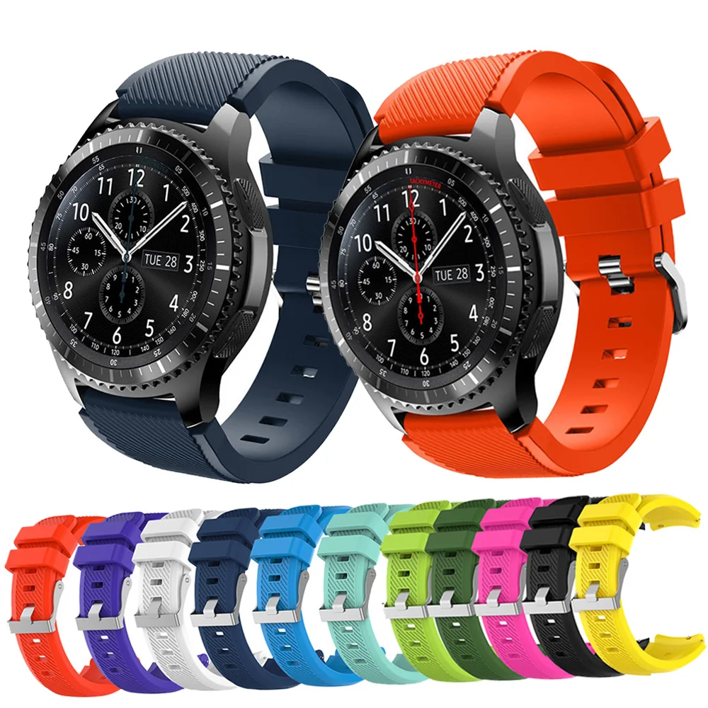 Ремешок силиконовый для Samsung Galaxy Watch 46 мм спортивный сменный Браслет Gear S3 Frontier Huawei