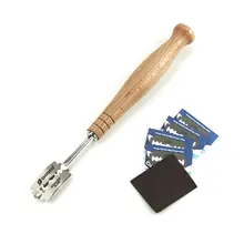 Специальный изогнутый дугой нож для хлеба с деревянной ручкой 5 шт. сменные лезвия Западный багет для резки французского бублика для тостов GXMA