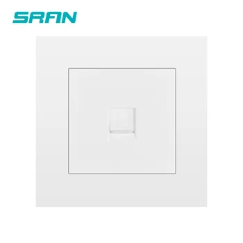 

SRAN wall rj45 socket for fifth category computer network interface flame retardant PC panel 86mm*86mm 1 gang internet outlet