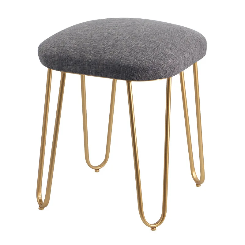 European dressing stool modern simple pastoral dressing stool fashion American iron creative furniture bedroom tea table stool - Цвет: 9