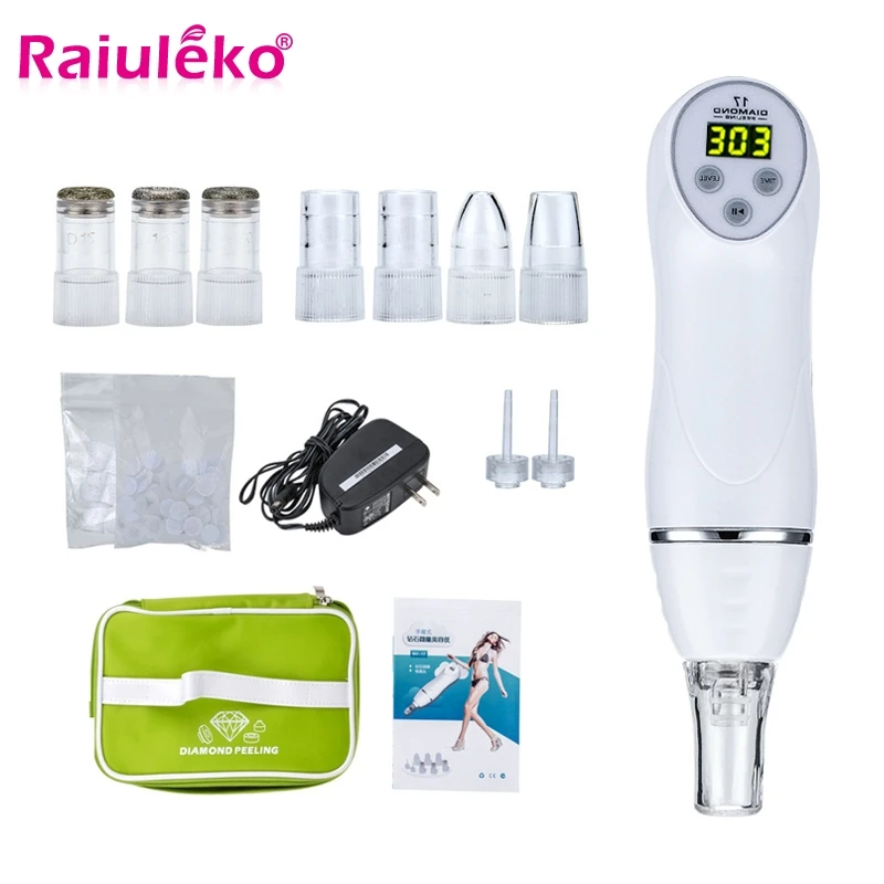 Портативное устройство для очистки лица 7 наконечников Алмазная дермабразия