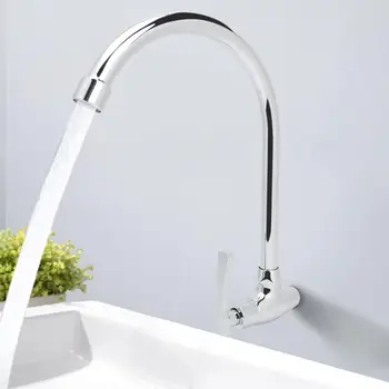 

G1/2in Kitchen Faucet 360 Rotate Silver Mixer Faucet for Kitchen Hot and Cold Water Mixer Tap Swivel Deck Mounted Crane for Sink