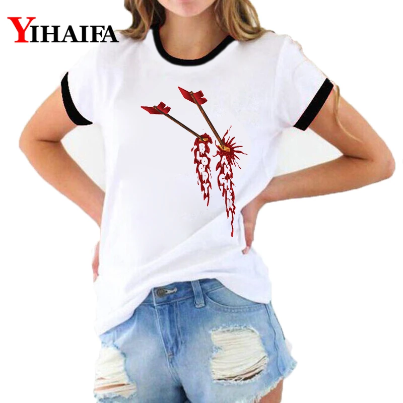 

3D T Shirts Women Creative Print Tees Graphic Tee Summer Hip Hop Short Sleeve 2019 Halloween White Casual Ropa Mujer Tops