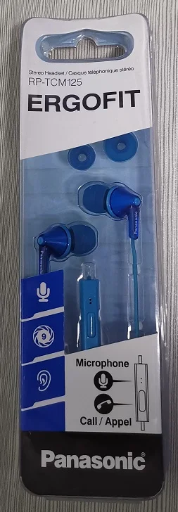 Оригинальные RP-TCM125 наушники-вкладыши Panasonic, музыкальные наушники 3,5 мм, Универсальные наушники для мобильного телефона samsung Xiaomi huawei - Цвет: Blue