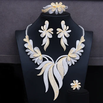 

GODKI Luxury Palm Tree Leaf Nigerian Choker Jewelry sets For Women Wedding Cubic Zircon CZ Dubai Gold Bridal Jewelry Set 2020