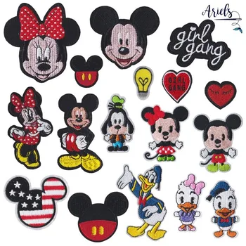 

50pcs/lot Embroidery Patches Letters Clothing Decoration Accessories Animal Mouse Bulb Bow Heart Iron Heat Transfer Applique