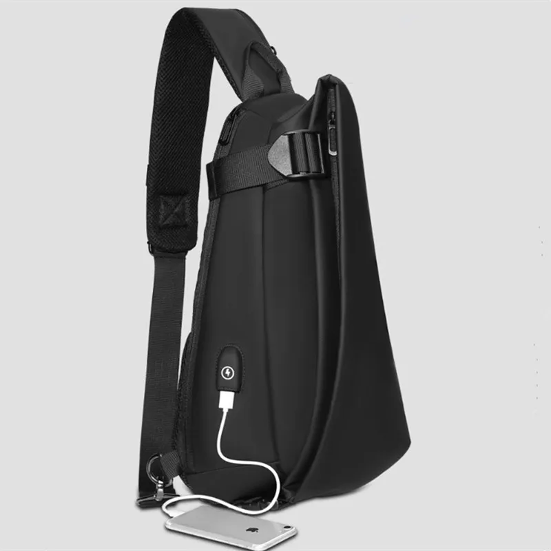 Большой Ёмкость Мужская нагрудная сумка в стиле casual зарядка через usb сумки через плечо Для мужчин высокое качество сумка с ремнем через плечо для 9,7 дюймов планшет коротких поездок