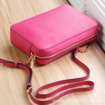 

2020 Ladies PU Leather Solid Color Shoulder Bag Fashion Small Square Bag Cross Pattern Leather Bag Messenger Bag Chain Handbag