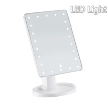 

3 Colors Makeup Mirror LED Adjustable Touch Screen Cosmetic Beauty Desktop Vanity Table Stand Mirrors Women Makeup Tools