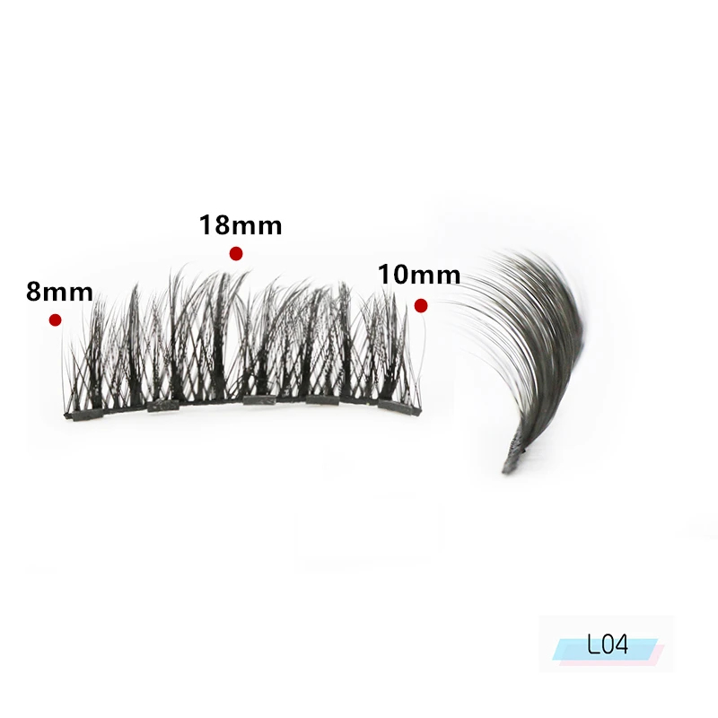 Накладные ресницы на магнитах комплект подводки для глаз магнитные накладные ресницы натуральные накладные ресницы водонепроницаемые черные быстросохнущие подводка для глаз стойкая набор - Цвет: L04