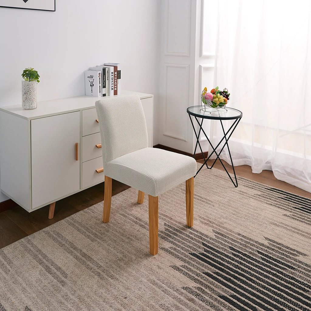 Dining Low Back Chair Slip Cover Hotel Salon Club Bar Use, 13.7-18.9 Inch Width, 15-18.9 Inch Back Height