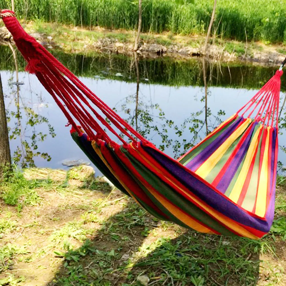 Hanging Hammock Strong 3 Colors Canvas Tent Explore Hike Swing Field Survival Camp Outdoor Leisure Picnic 280*100 Hanging Bed