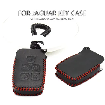 

Smart Real Leather Car Key Case Fob Cover for Jaguar Xf Xj X Type Xe E Pace F Type F Pace Xjr S Type Car Accessories Keychain