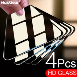Premium Tempered Glass Screen Protector - 4 Pack - 4 Pieces Glass (For iPhone XS)