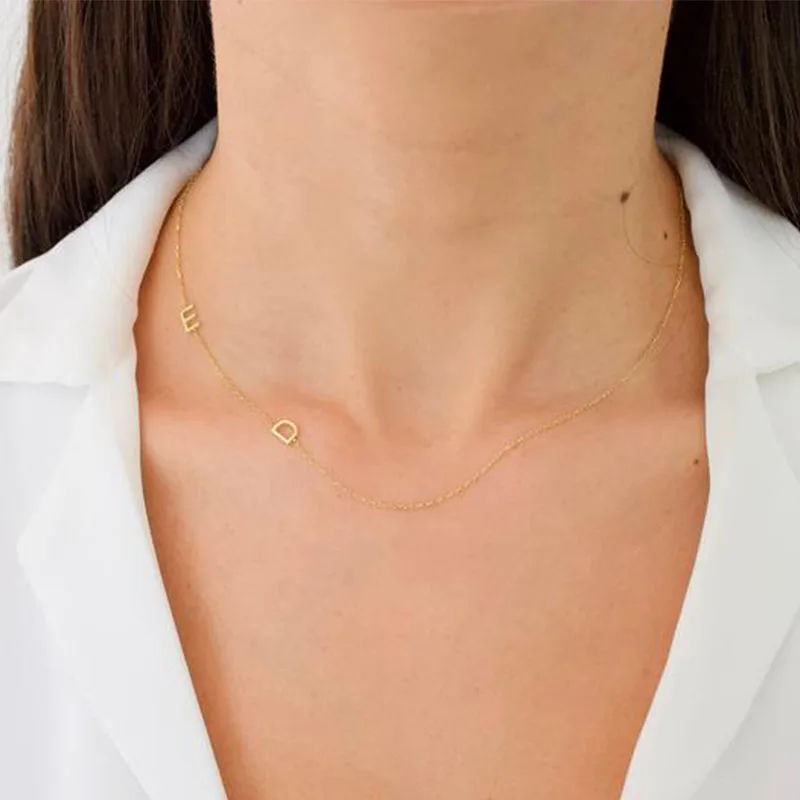 Personalized Sideways Initial Necklace 