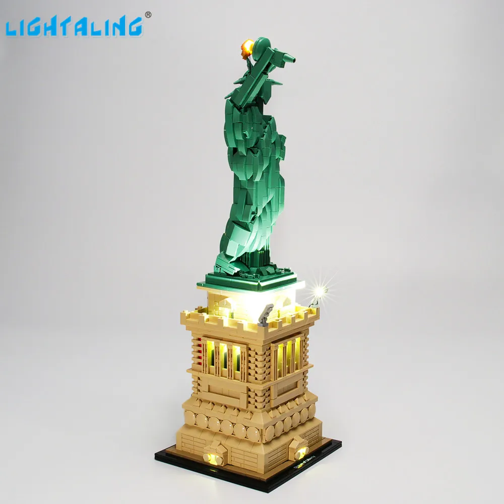 Lightaling Led Light Kit For Architecture Statue of Liberty Building Blocks Compatible With 21042( Lighting Set Only