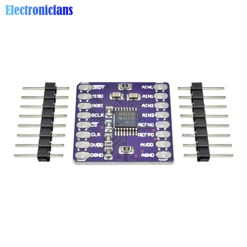 CJMCU-1220 ADS1220 ADC 24 бит A/D конвертер Модуль I2C низкой мощности 24 бит аналого-цифровой датчик конвертера модуль SPI 3 V-5 V