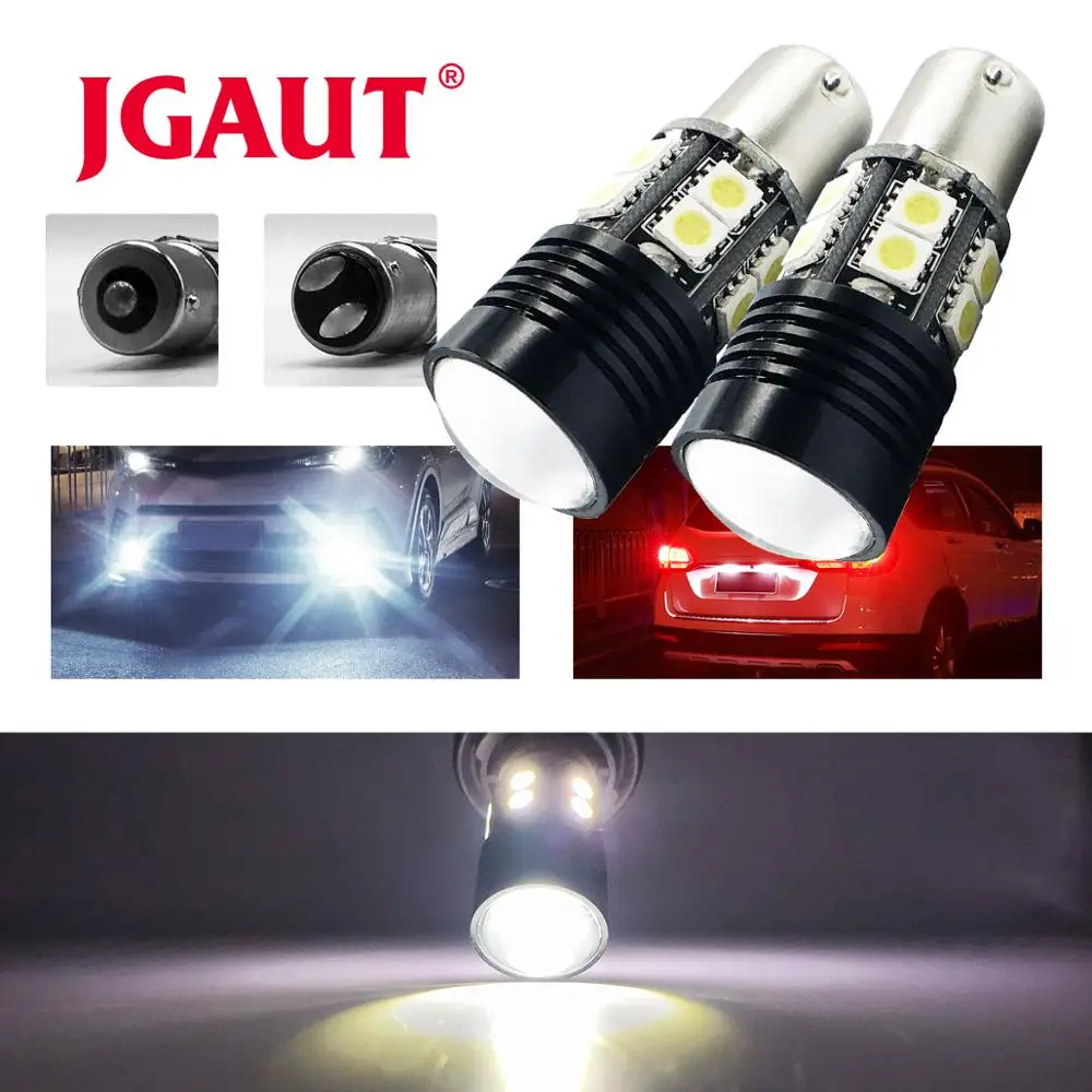 2pcs 1156 1157 5050 Led 13 SMD LENS p21w bay15d ba15s P21 auto Brake light Car rear Turn signal parking Light white amber RED | Автомобили