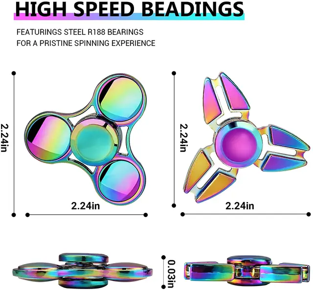 EDC Fidget Spinner Metal Toy Rainbow Spiner R118 Hand Spinner Toys Adult Relieves Stress Toys Children Raytheon Mushroom 60-65mm 2