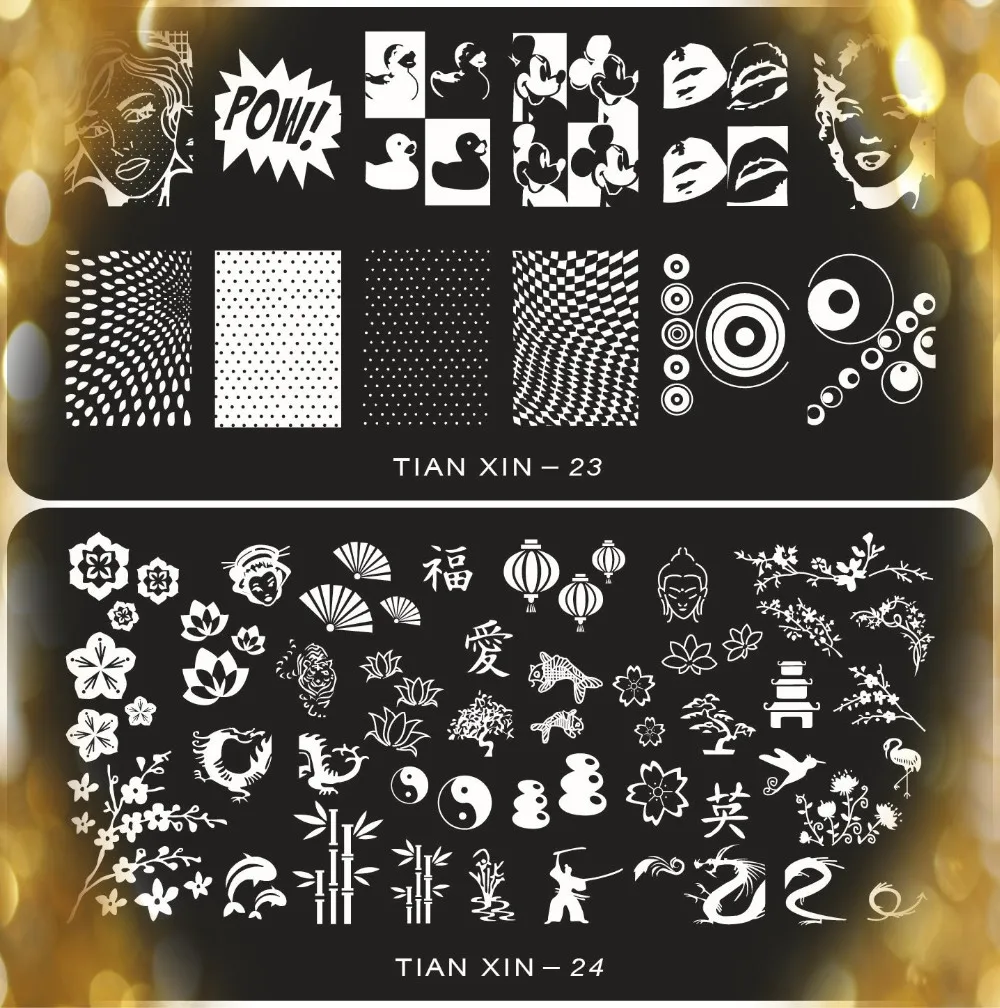 

Nail Art Stamping plates, 2pcs Stainless Steel Image Nail Stamping Plates/ Nail Stamp Template Tools/nail art equipment 23,24