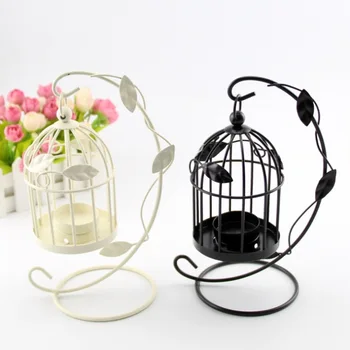 

Vintage Candle Holder Romantic Candlestick Wedding Candleholder Bird Cage Style Metal Candelabrum On Asle Home Decor DF50CH