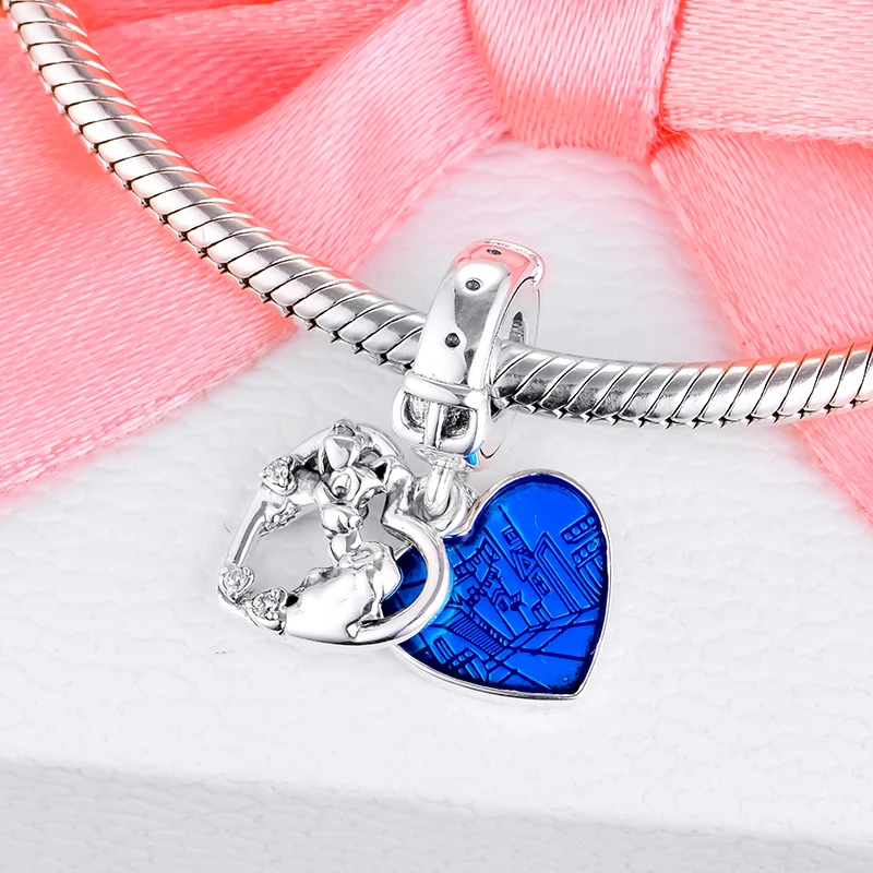 CKK-Fits-Pandora-Bracelet-Lady-and-Tramp-Heart-Dangle-Charm-For-Jewelry-Making-Charms-Silver-925