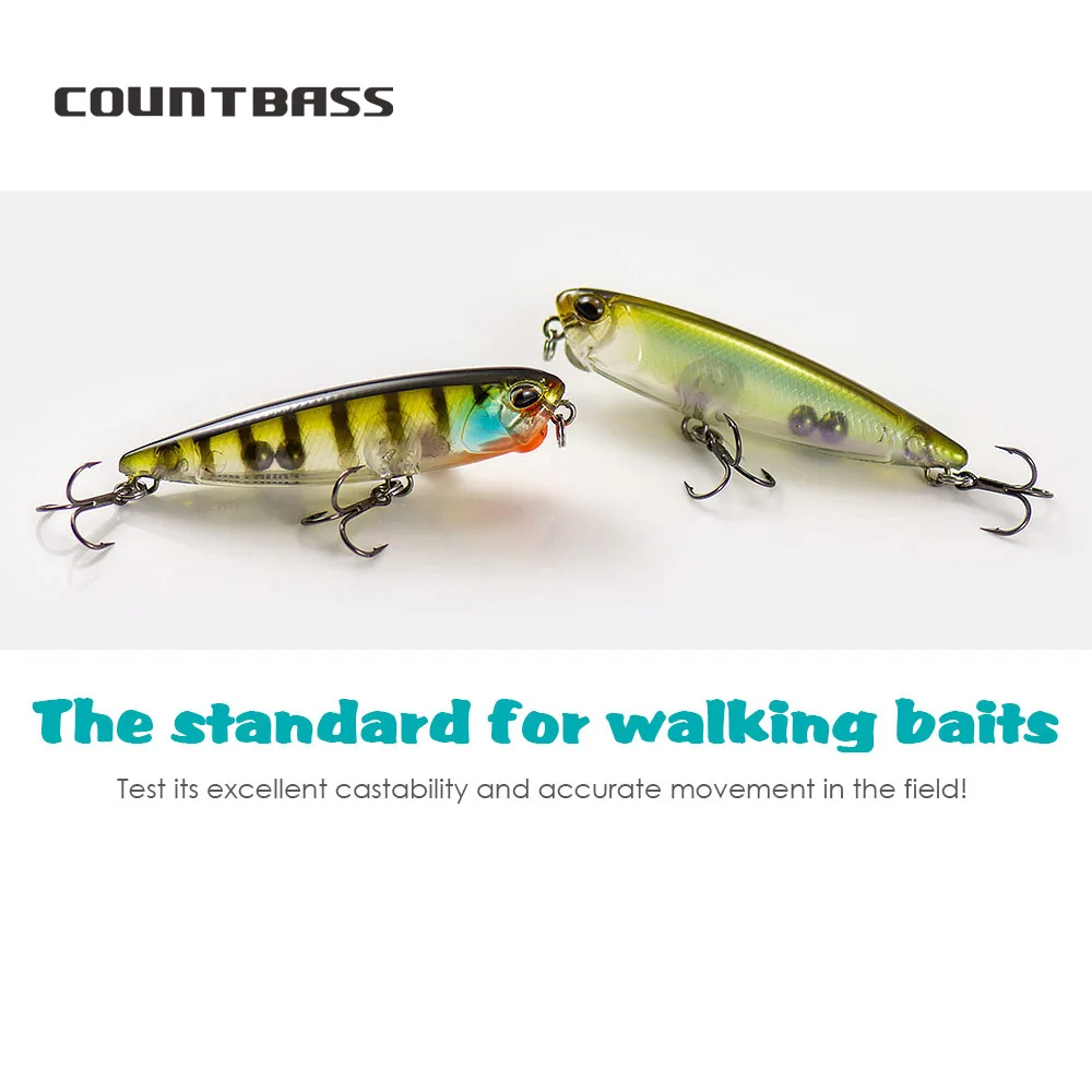 COUNTBASS 65mm 85mm 100mm Walking Baits Topwater Fishing Lures Floating  Stick Wobblers Leurre de Surface Plug Angler's Tackle