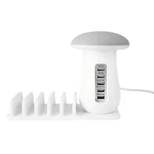 Светильник в форме гриба 5 USB интерфейс зарядное устройство держатель телефона безопасное практичное зарядное устройство