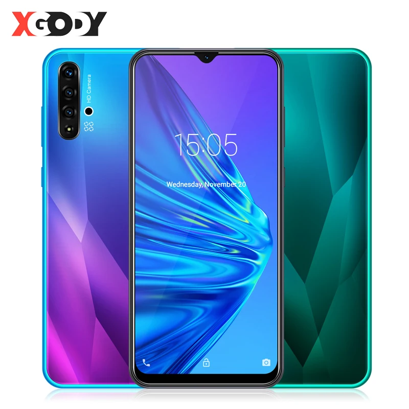 XGODY 6 5 дюймов в виде капли воды Смартфон Android 9 0 1GB 4GB MTK6580 4 ядра 5MP Камера 3000 мА/ч GPS Wi