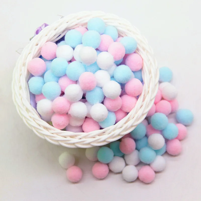 Миниатюрный пушистый помпон смешанных цветов мягкие помпоны плюшевые шарики 8 10