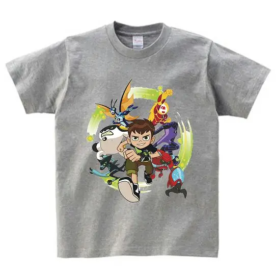 Новинка года; детская футболка Omnitrix Ben 10 настоящая детская футболка летние топы для маленьких мальчиков и девочек; футболки с рисунком из аниме; От 3 до 9 лет - Цвет: gray childreT-shirt