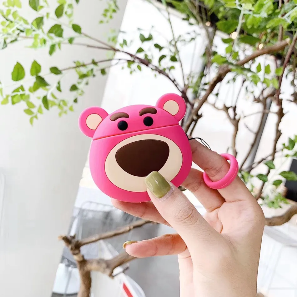 3D чехол для наушников для AirPods, силиконовый чехол, милый ins, медведь, собака, чехол для Apple Air pods 2, наушники/Earburd/Earpods, чехол, ремешок - Цвет: 200 C