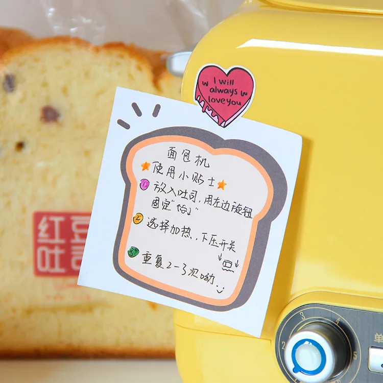 SIXONE 50 листов в Корейском стиле Ins Kawaii хлеб Note записная книжка накладка на план по