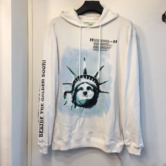 

2018 Autumn And Winter New Style Europe And America Popular Brand Ow Statue Hooded Pullover Large Size Loose Casual Sweatshirt