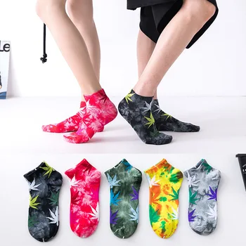 

Men's Thin Sock Cool Men's Maple Leaf Socks Black Unisex Short Casual Cotton Sox Adult Summer Fashion Trendy Fashion Skarpetki