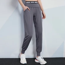 Женские штаны для бега, свободные спортивные штаны для йоги, спортивные брюки для занятий фитнесом с буквенным принтом, женские тренировочные штаны с высокой талией, спортивные штаны