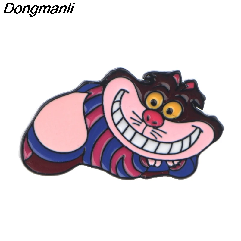 P4199 Dongmanli Чеширский кот эмалированные булавки и броши для женщин модные нагрудные булавки рюкзак сумки значок подарки
