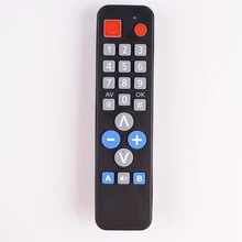 2 dispositivos de controle remoto universal com função de aprender, copiar código ir para tv vcr stb dvd dvb, caixa de tv, fácil para pessoas idosas.