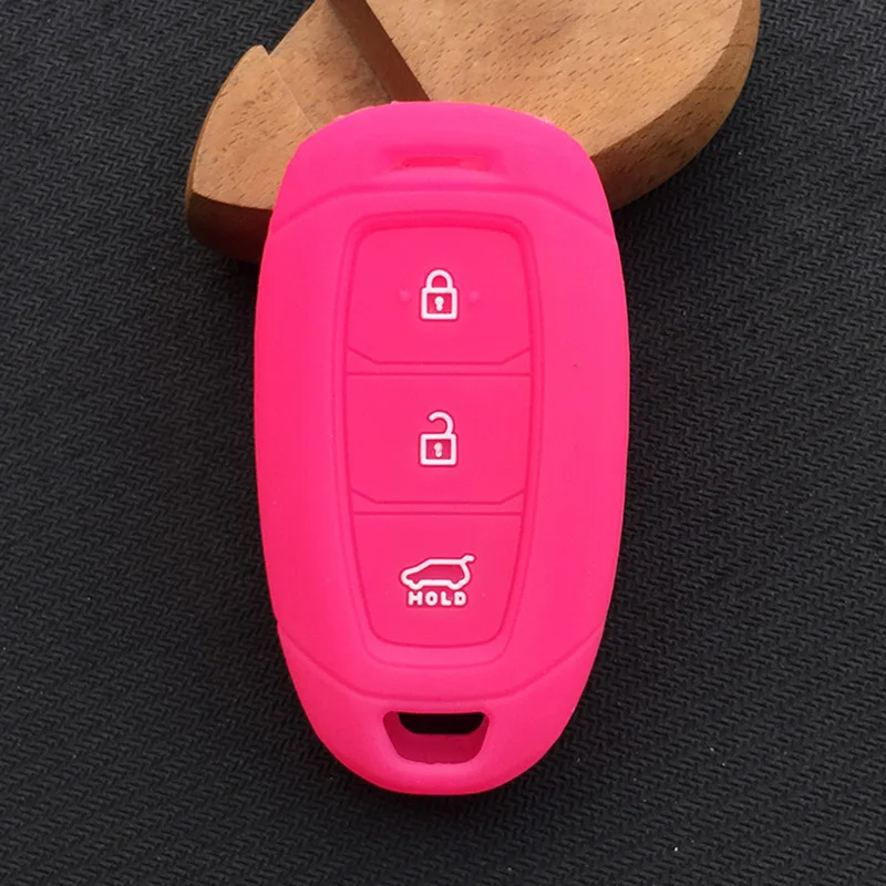 Premium Silicone Car Key Cover for Hyundai - 3-Button Protection Shell
