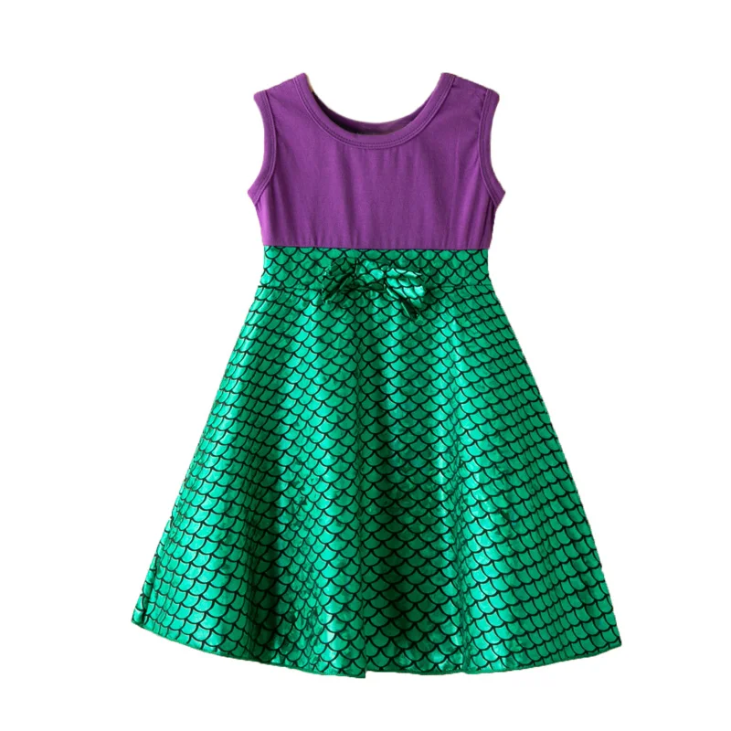 KLOGKIZ/летнее платье принцессы с русалочкой для девочек Рождественский костюм на