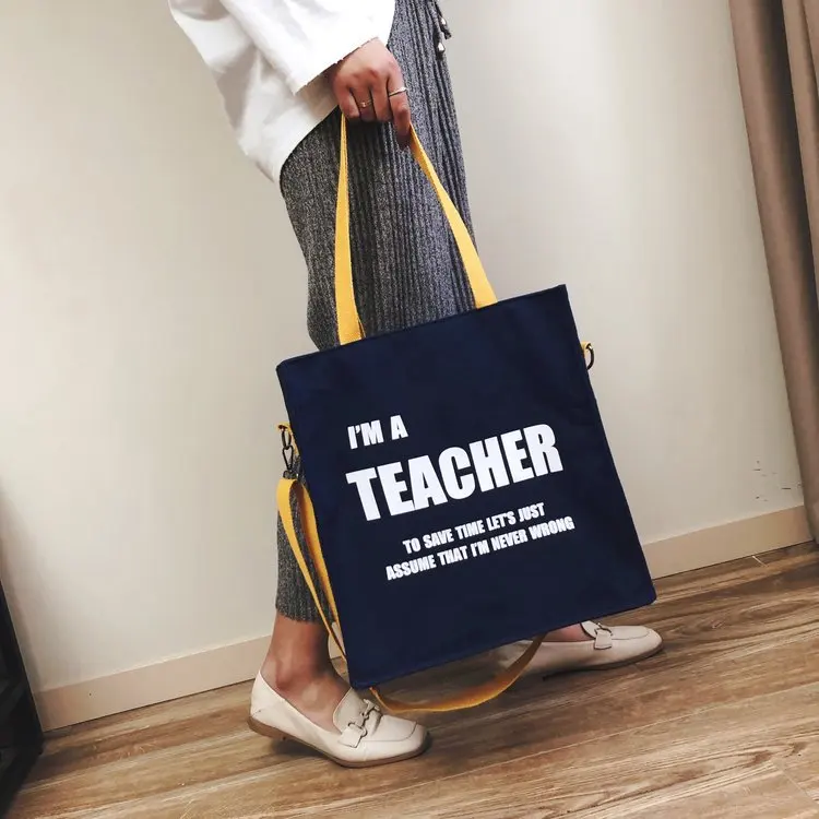 

Canvas Big Bag Women's 2019 New Style Lettered Hand Tote Bag Korean-style Simple Versatile Fashion Crossbody Bag