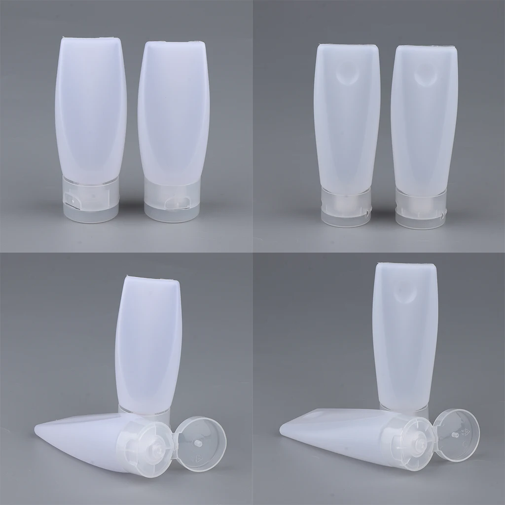 10 Pieces Leakproof Sample Bottles Reusable Cometics Vials Plastic Flip Cap Squeeze Tubes (25g/60g)