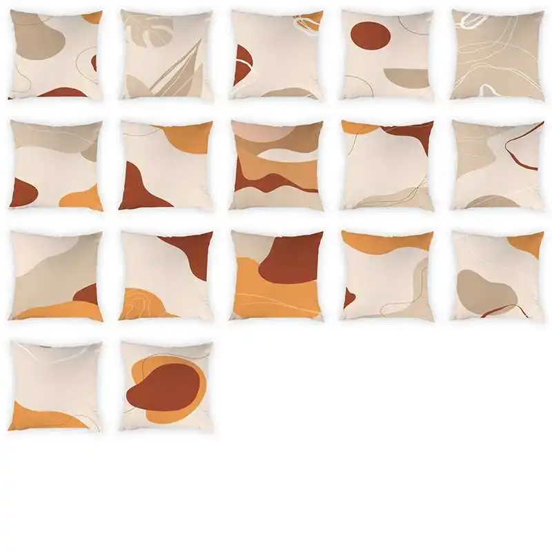 

Geometry Printing Pattern Cushion Cover Nordic Simplicity Style Dyeing Peach Skin Print Home Decor Throw Pillow 45*45cm